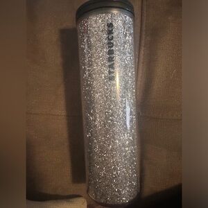 LIMITED EDITION 2018 starbucks silver glitter tumblr 16oz
